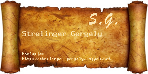 Strelinger Gergely névjegykártya